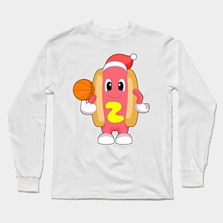 Hotdog Christmas Basketball Long Sleeve T-Shirt